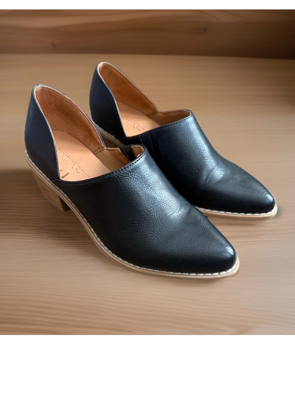 Cynthia Rowley Women’s Black Faux Leather Cutout Block Heel Booties Sz 6.5